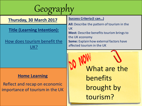 How does tourism benefit the UK?