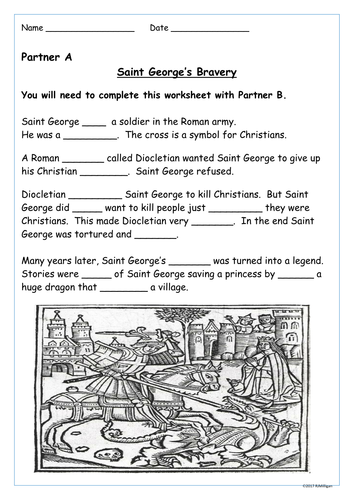 St George's Day - Set of Differentiated Worksheet activities linked to