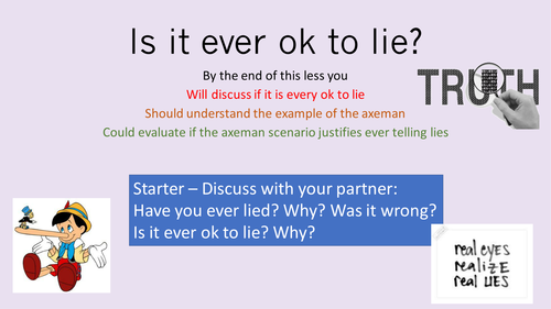 is-it-ever-ok-to-lie-ks3-lesson-teaching-resources