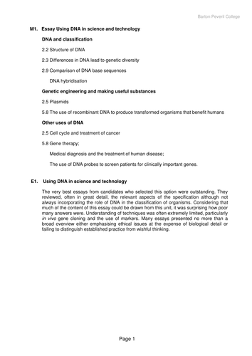 aqa biology a level synoptic essays