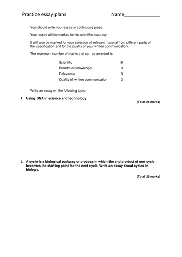 aqa a level biology synoptic essay mark schemes