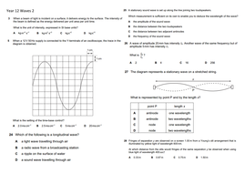 Physics A level Waves Multiple Choice Questions OCR | Teaching Resources