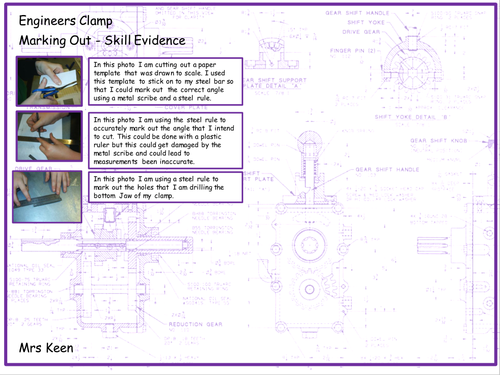 AQA Materials Technical Award Skill Evidence Example Portfoilio