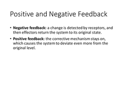Positive and negative feedback in biology | Teaching Resources