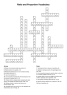 Ratio and Proportion Vocabulary Wordsearch and Crossword Teaching