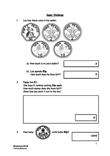 KS1 Year 2 Maths SATs - Money Revision | Teaching Resources