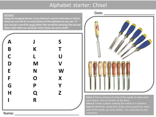 10 Design Technology Tool Alphabet Analysers 2 KS3 GCSE Keyword ...