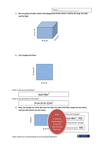 Spatial measurement - volume, perimeter, circumference, surface area ...