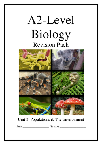 Ultimate A Level Biology Revision Pack 3 - Notes and Exam Questions With Mark Schemes