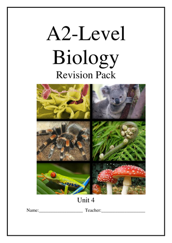 Ultimate A Level Biology Revision Pack 4 - Notes and Exam Questions With Mark Schemes