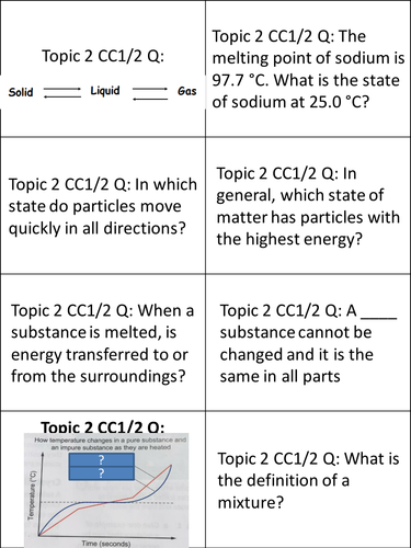 Edexcel 9-1 CC1 and CC2 Revision CARDS for Separating methods and states (PAPER 1) Question + answer