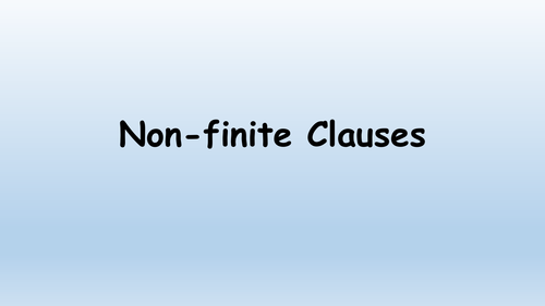 Non-finite clauses