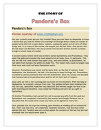 pandora's box essay question