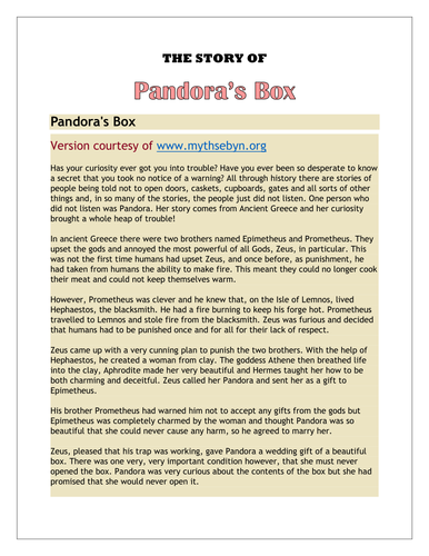 The Story of Pandora's Box
