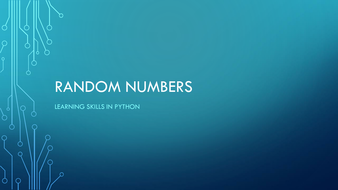 Random Numbers in Python | Teaching Resources