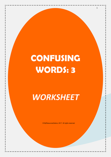 Confusing Words Worksheet 3