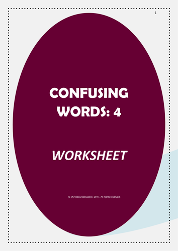 Confusing Words Worksheet 4