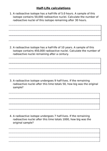 Half-life calculations - AQA New Spec | Teaching Resources