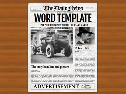 Microsoft Word Newspaper Template For Teachers And Students Export As Pdf Jpg Png Teaching Resources