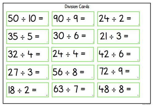 Division- No remainders Pack | Teaching Resources