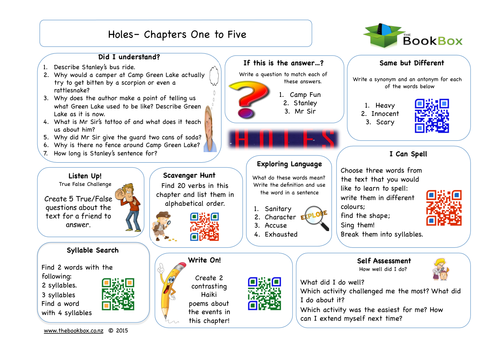 Holes by Louis Sachar - ESL worksheet by petsch