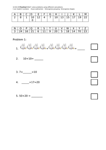 Easter egg hunt - maths year 1 | Teaching Resources