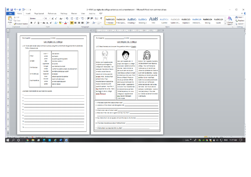 french-school-rules-worksheets-teaching-resources