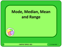 Mode, Median, Mean and Range KS2 by Magictrickster - Teaching Resources ...