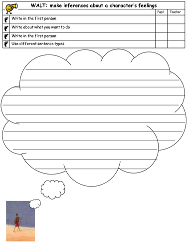Lila and the secret of rain- differentiated thought bubbles worksheets