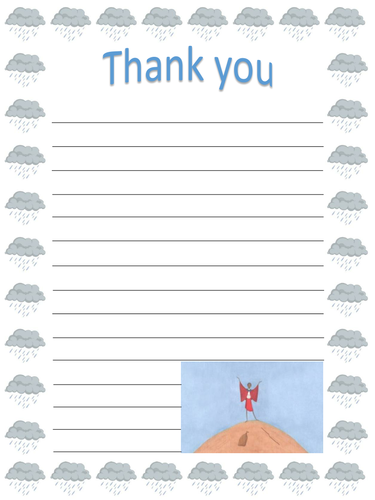 Lila and the secret of rain- writing activity- Thank you letter or note