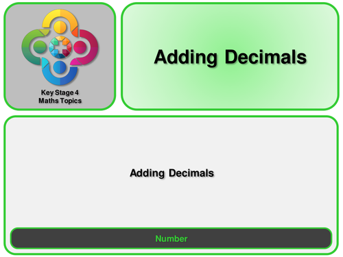 adding decimals ks4 teaching resources