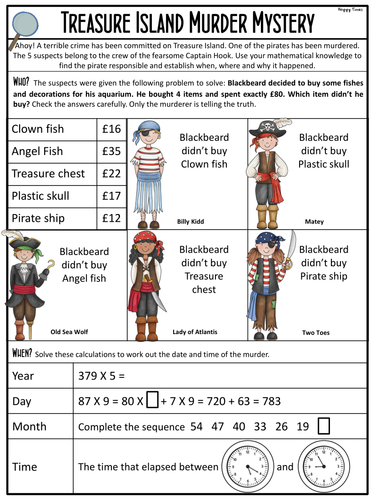 Maths Murder Mystery (KS2 Revision)