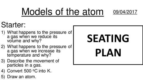 Atomic structure 1 - models of the atom