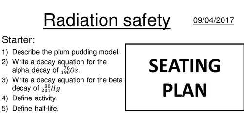 Atomic structure 4 - Radiation safety and uses