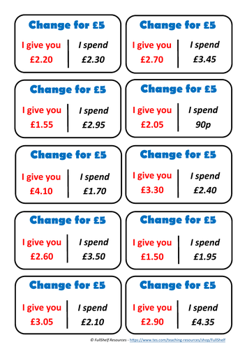 Money Games £5 Activities | Teaching Resources