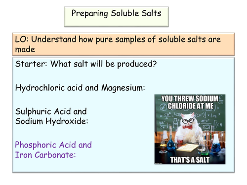 New GCSE AQA Chemistry Preparing Soluble Salts | Teaching Resources