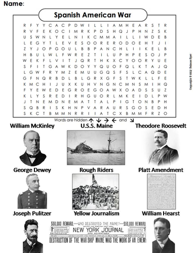 Spanish American War Word Search