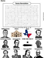 Texas Revolution Word Search | Teaching Resources