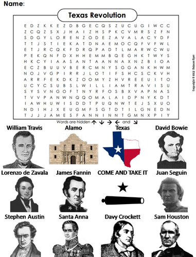 Texas Revolution Word Search