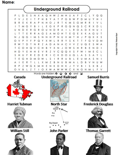 Underground Railroad Word Search