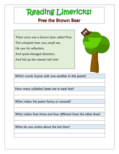 Animal Limericks and Comprehension Activity!