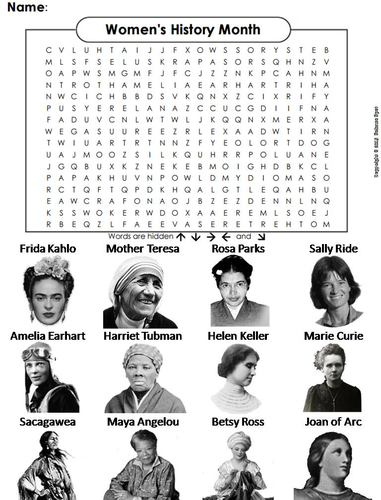 Women's History Month Word Search