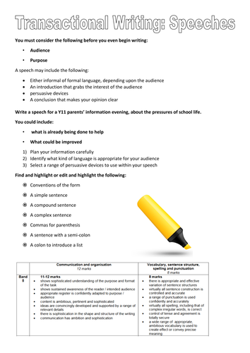 transactional writing speech example