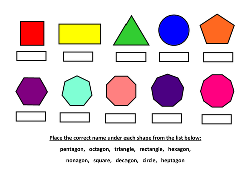 2D shapes matching activity | Teaching Resources