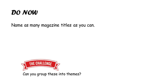 Introduction to Media Language Print: Magazines (GCSE Media)