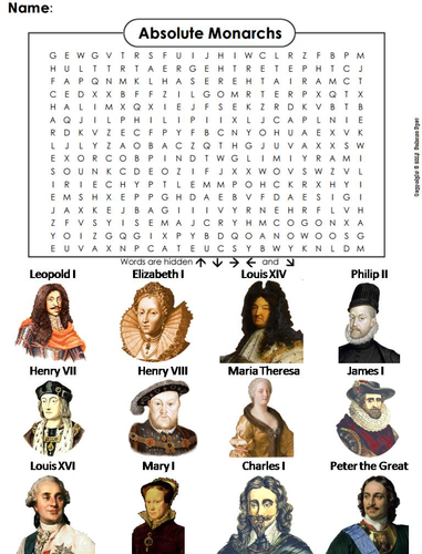 Absolute Monarchs Word Search