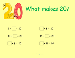 Number Bonds to 20 - KS1 Maths | Teaching Resources
