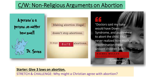 Non-Religious views of abortion - Topic: Matters of Life & Death - New Edexcel