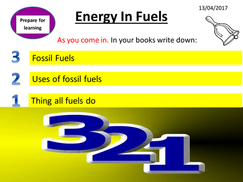 Energy 3 - Energy in Fuels lesson | Teaching Resources
