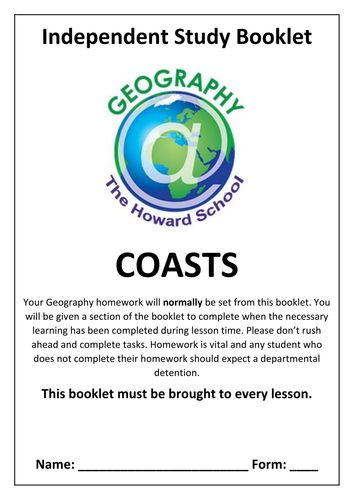 KS3 Coasts Homework Booklet